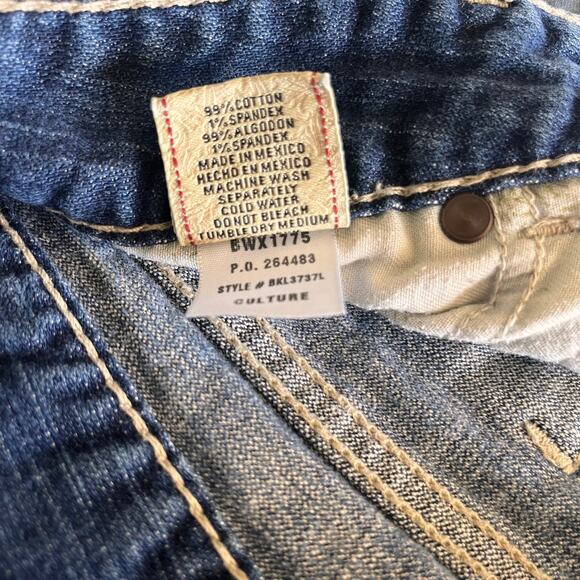 BKE Denim Culture Flare Jeans Women 30x33.5 (fits 30x30) Thick Stitch Embroidery - Picture 5 of 12